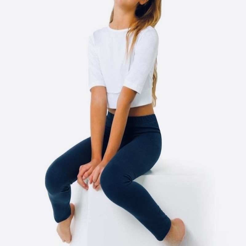 Made in Europe High Quality Comfortable And Breathable Girls Leggings BLUE